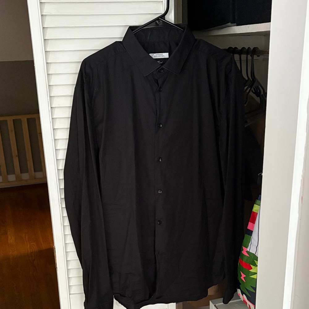 Versace Classic Black Button Down Shirt